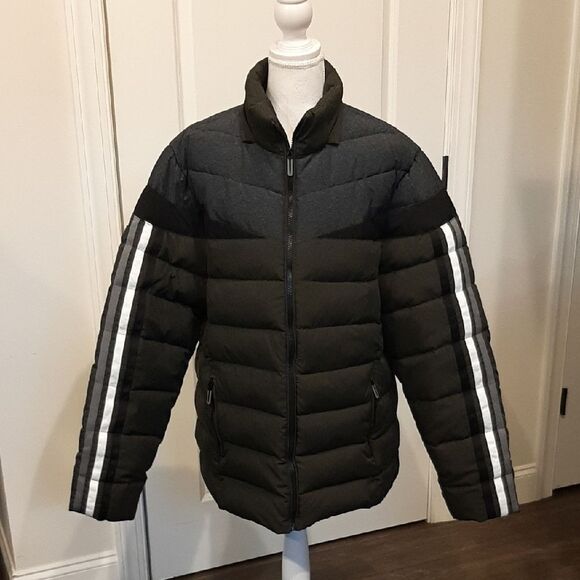 Outdoor Black and Gray Puffer Jacket - Picture 1 of 15